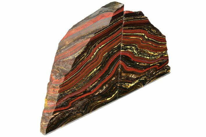 Polished Tiger Iron Stromatolite Bookends - Billion Years #129427